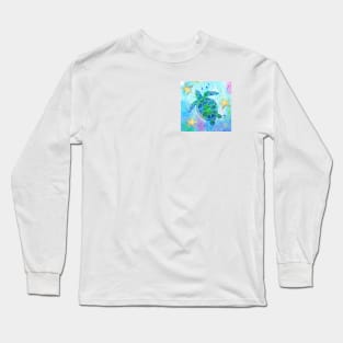 Sea Turtle with Starfish Long Sleeve T-Shirt